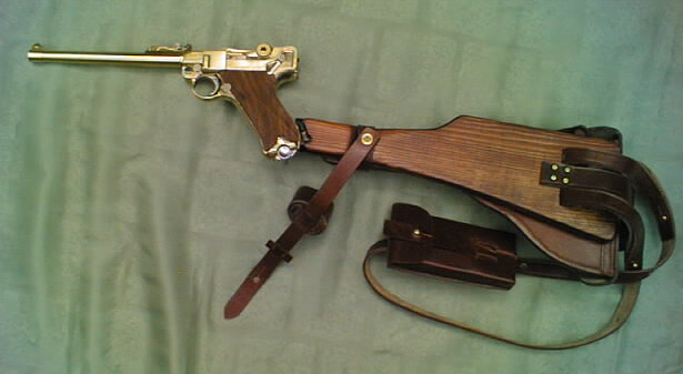 実銃用 本革製 ルガー P08 8インチ アーティラリー ホルスター タナカ